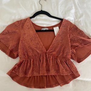 Urban Outfitters Ripped Peplum Crop Top